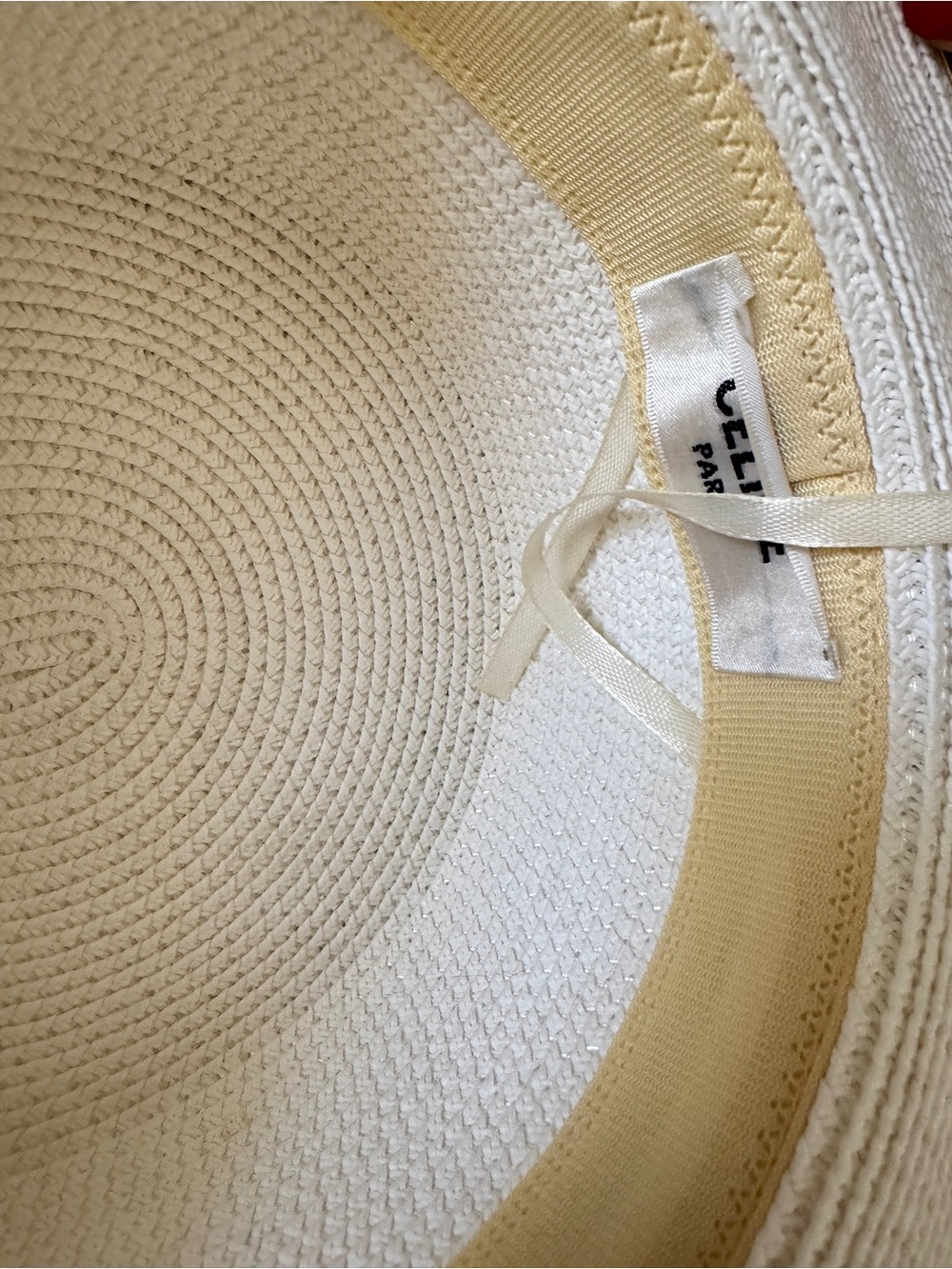 Celine Straw Hat with Tan  Trim and Logo - Picture 12 of 12